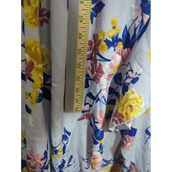 Indulge in Style Womens Gray Floral All Over Multicolor Maxi Dress Ruffle Size M - Picture 4 of 9